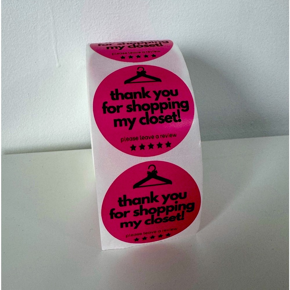 Thank you for shopping my closet , please leave a review sticker label new - Picture 2 of 11